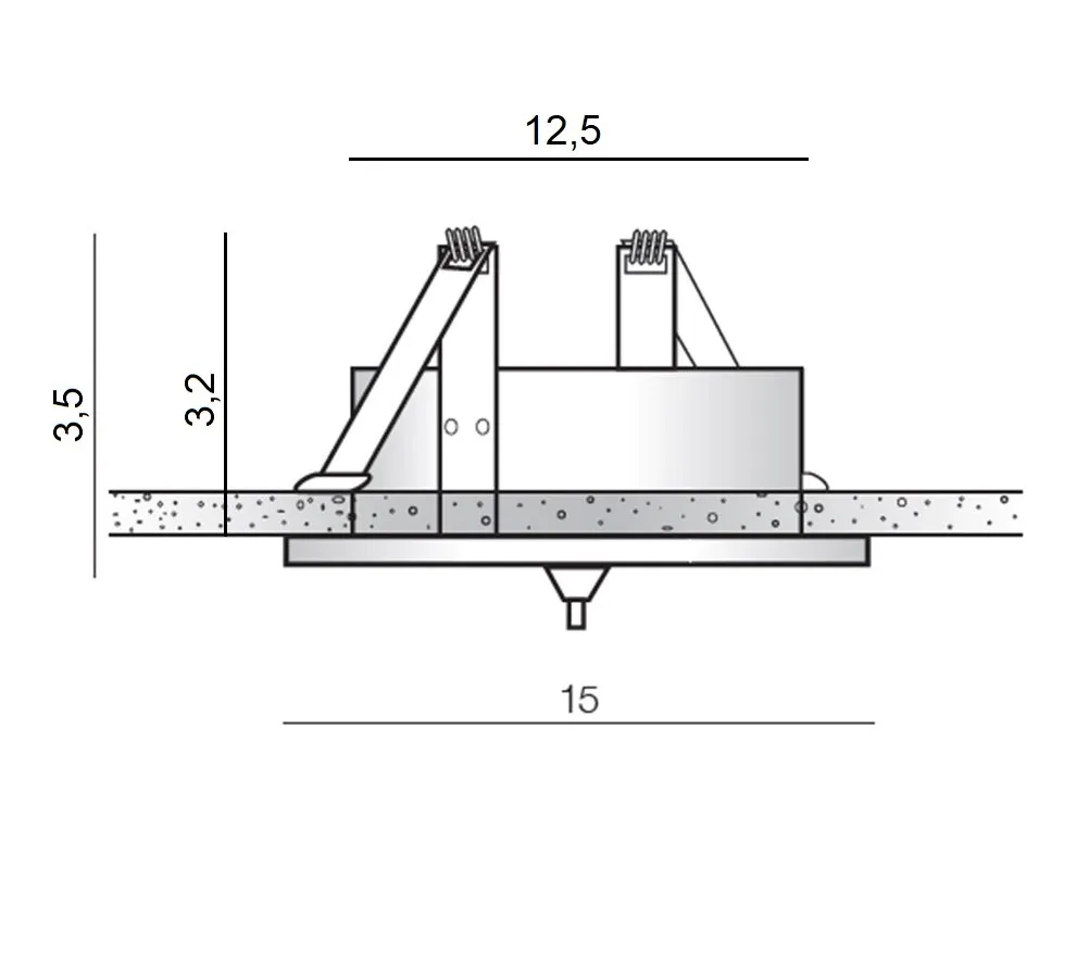 CANOPY GIPS 15cm SINGLE BK