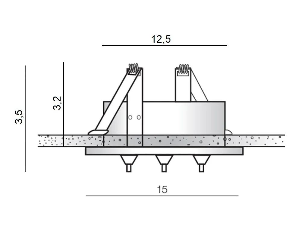 CANOPY GIPS 15cm TRIPLE WH