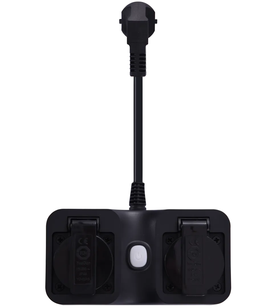 DOUBLE OUTDOOR SMART PLUG 10A IP44 BLACK