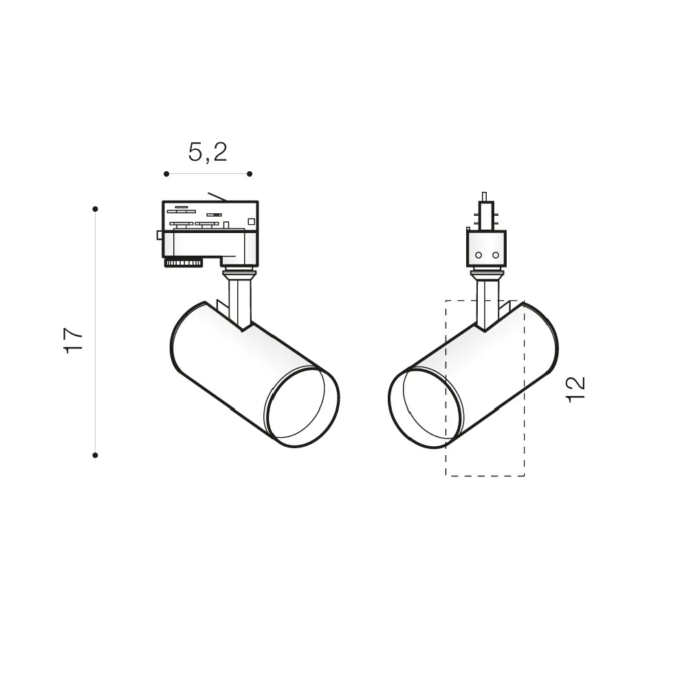 KIRKE TRACK 3LINE 10W CCT BK