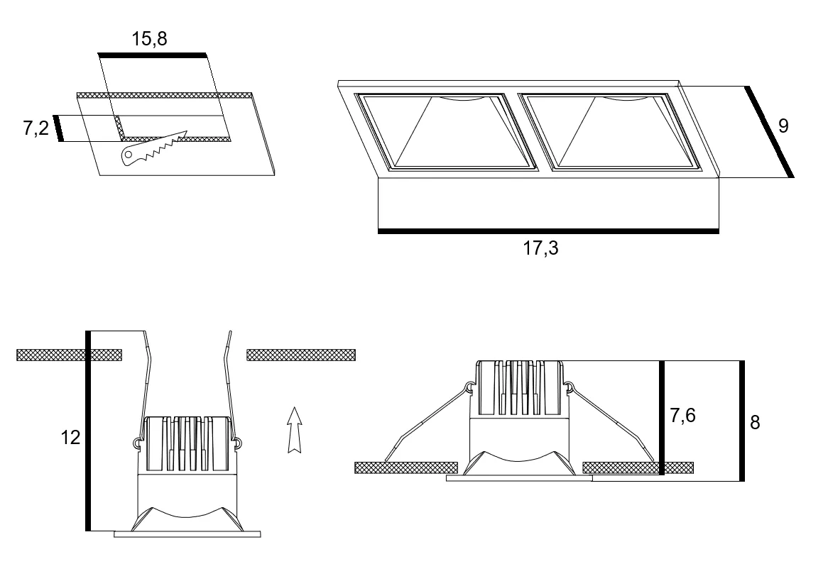 OKOS 2 20W CCT SWITCH WH