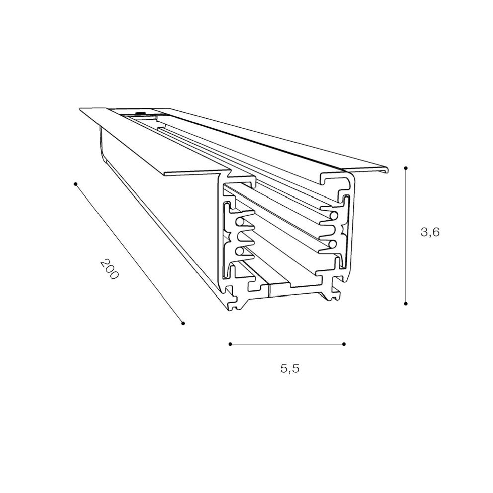 TRACK 3LINE 2m GIPS WH