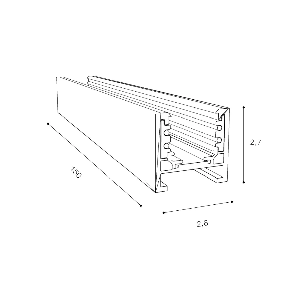 ALFA TRACK MAGNETIC27 1.5m + 2x END CAP WH
